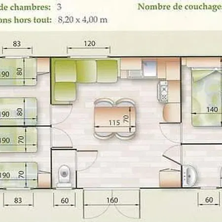 Mobil 8 Pers Avec Terrasse Au Chambon De - Api-1-52-428 Camping *